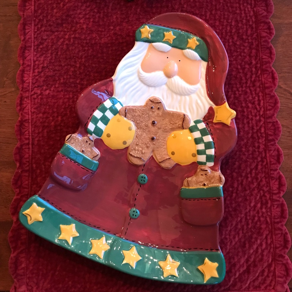 Shaped Ceramic Santa Cookie Platter